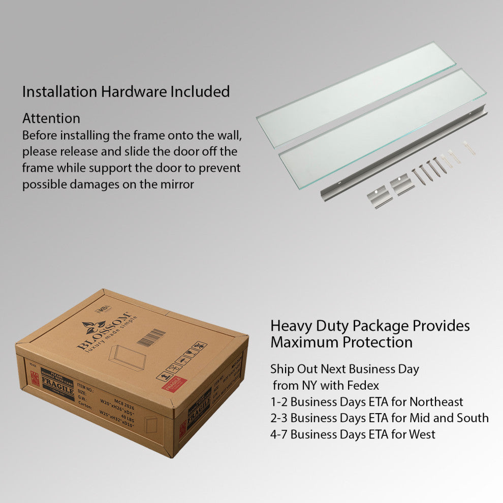 Aluminum Bathroom Medicine Cabinet, Recess Or Surface Mount, 30"x26"