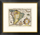 "Map of South America" Framed Digital Print by Gerard Mercator, 26x23"