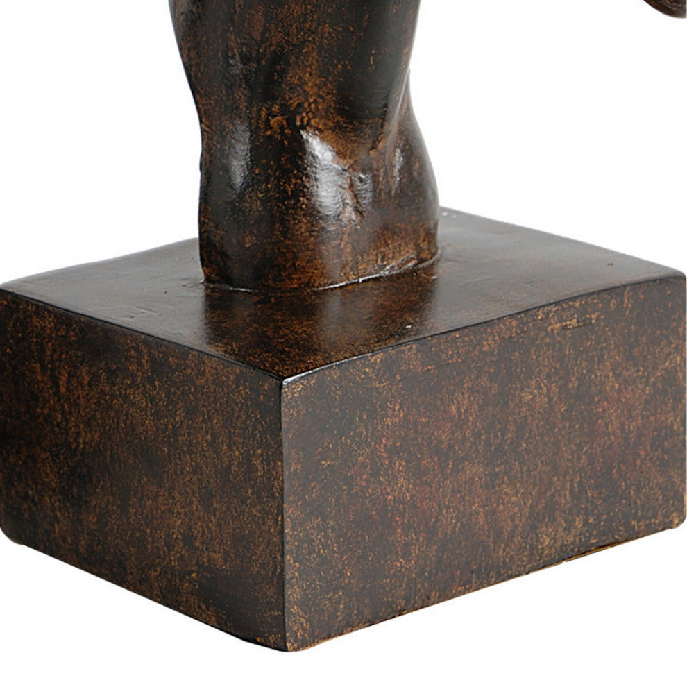 Benzara BM284985 2-Piece Set Bookends, Elegant Realistic Horse, Dark Brown
