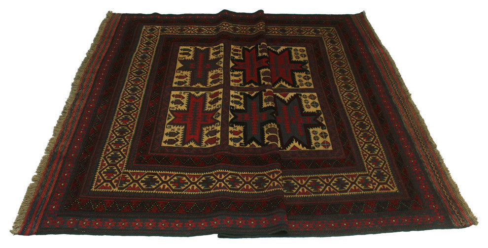 Semi Antique Rayan Beige/Burgundy Rug, 6'5x8'9