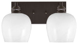 Edge 2-Light Bath Bar, Espresso Finish, 6" White Marble Glass