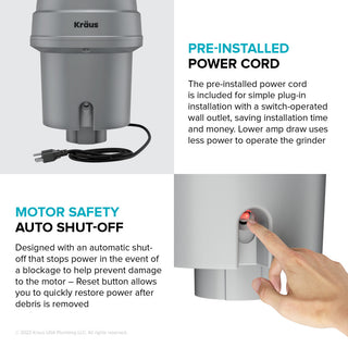 WasteMate Continuous Feed Garbage Disposal, 3/4 HP Motor for Kitchen Sink