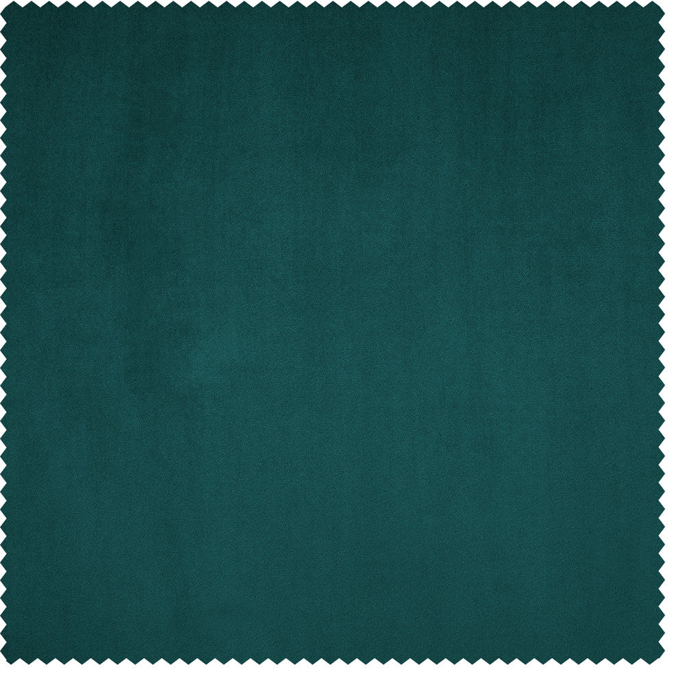 Heritage Plush Velvet Curtain Single Panel, Deep Sea Teal, 50"x108"