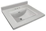 Transolid Savannah 25"x22" Single Bowl Vanity Top for 4" Centerset Faucet, Frost