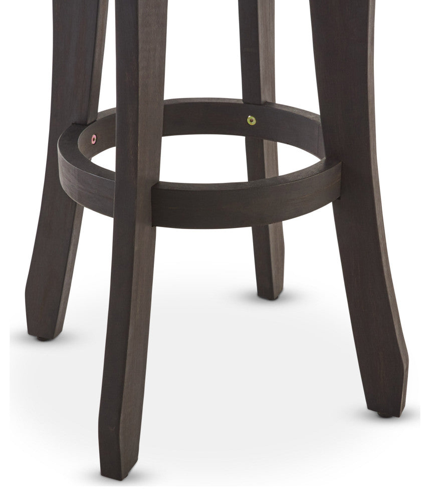 GDF Studio Primrose Outdoor Dark Gray Finished Acacia Wood Barstools, Set of 2