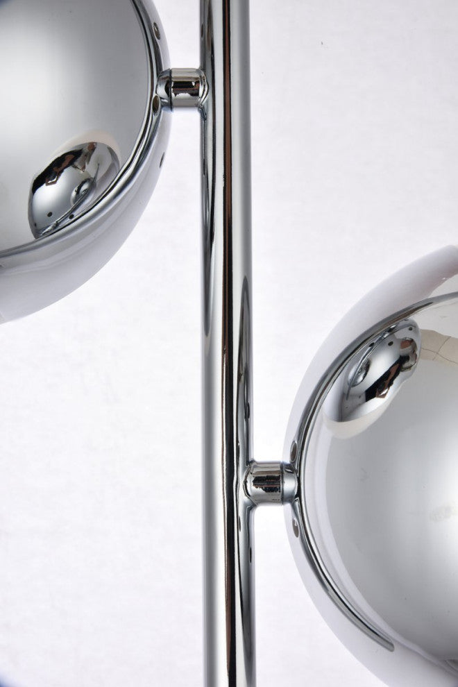 Midcentury Modern Chrome And Frosted White 2-Light Table Lamp