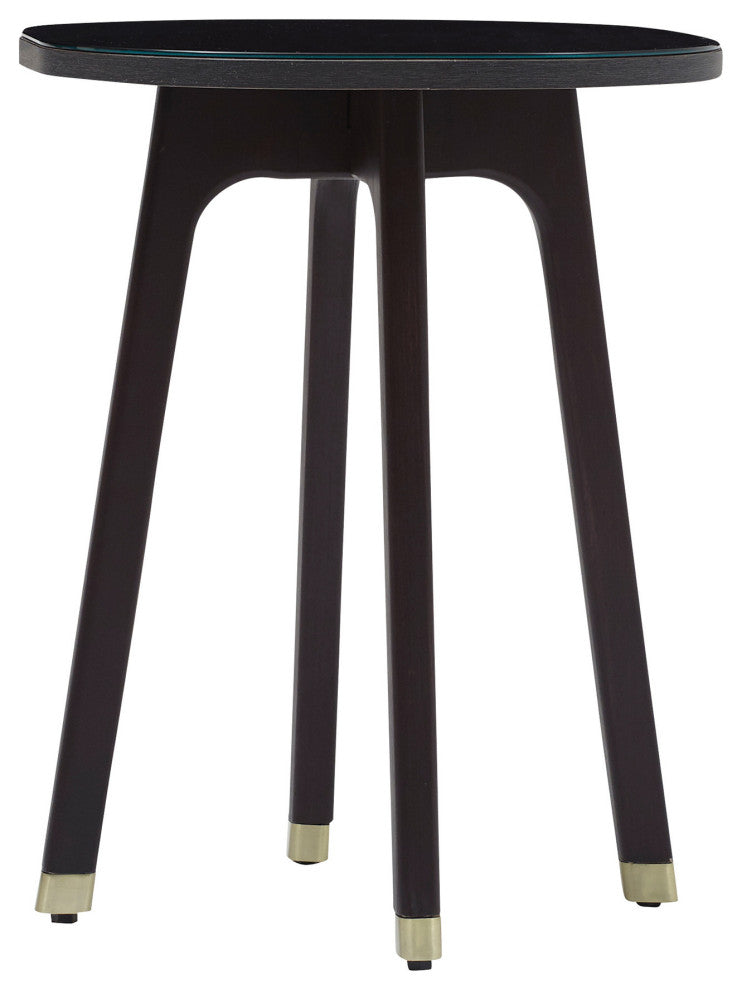 17" Mod Scandi Black Wood End or Side Table
