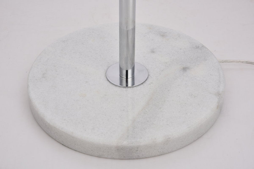 Midcentury Modern Chrome And Frosted White 3-Light Floor Lamp