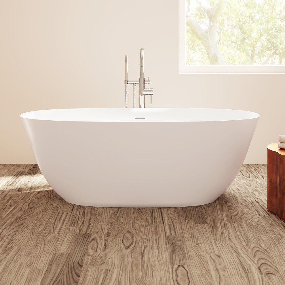 Perlato Treviso Eco-Lapistone Freestanding Soaking Tub, 67"