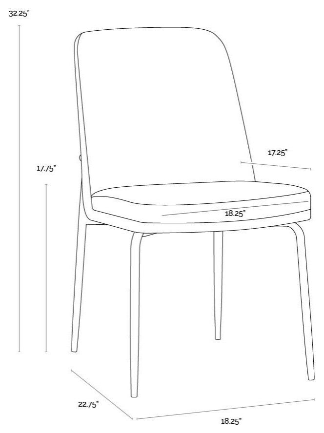 Zeke Dining Chair, Black, Bergen Marmalade, Set of 2