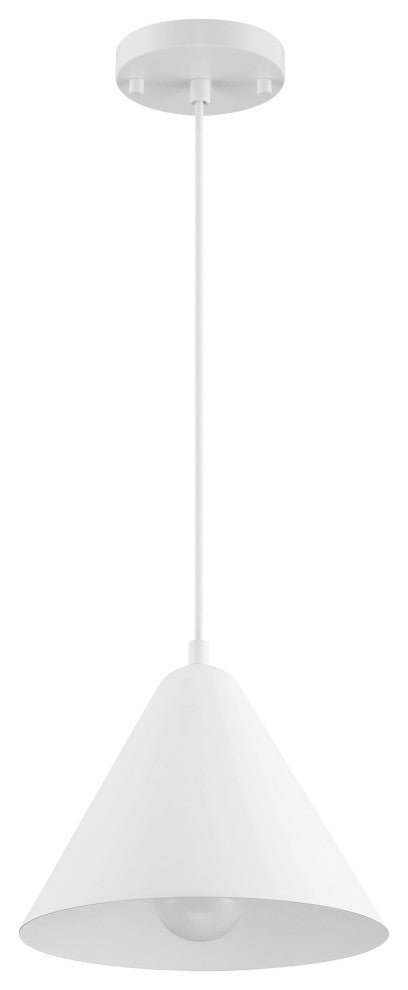 Ford LED Pendant, Replaceable LED, Matte White, 9.5in
