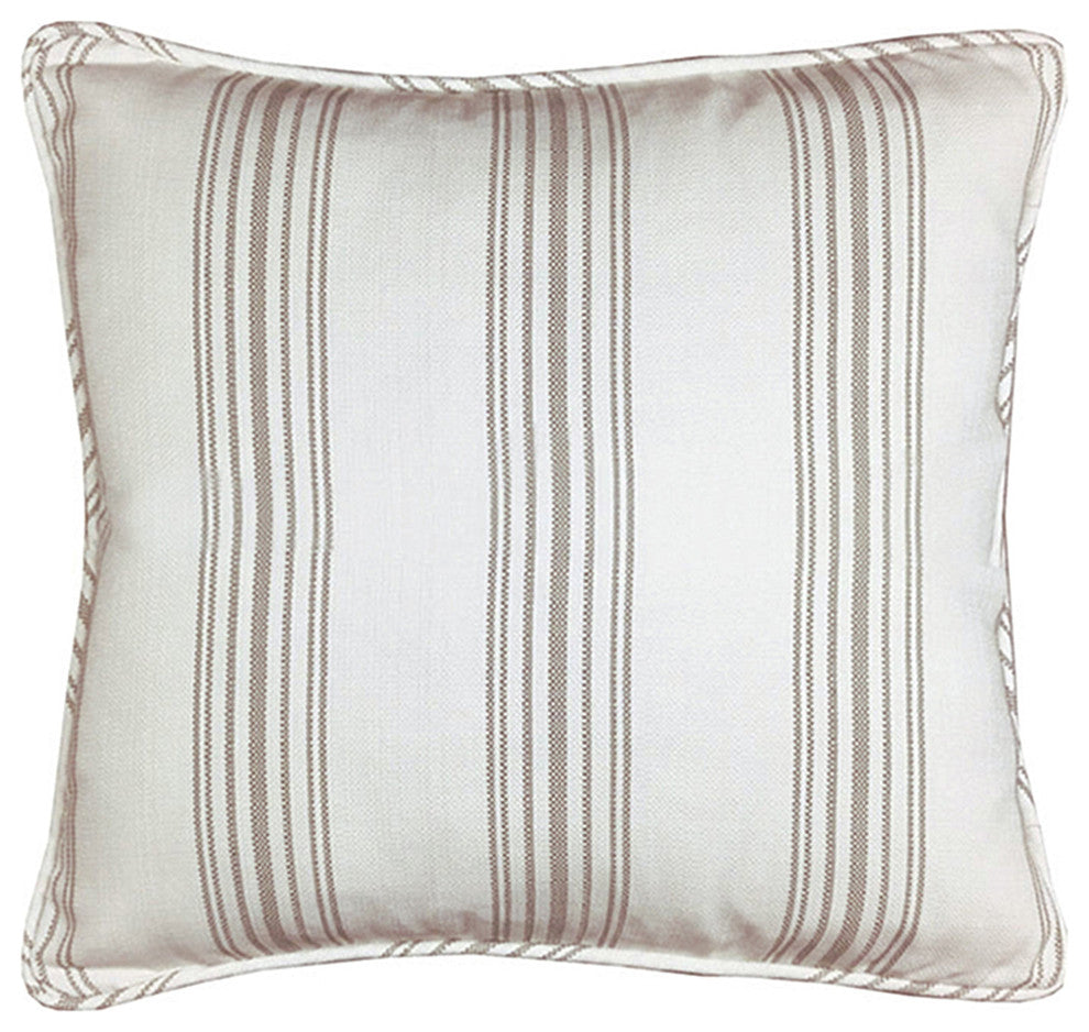 Gramercy Striped Euro Sham, 27"x27", Taupe, 1 Piece