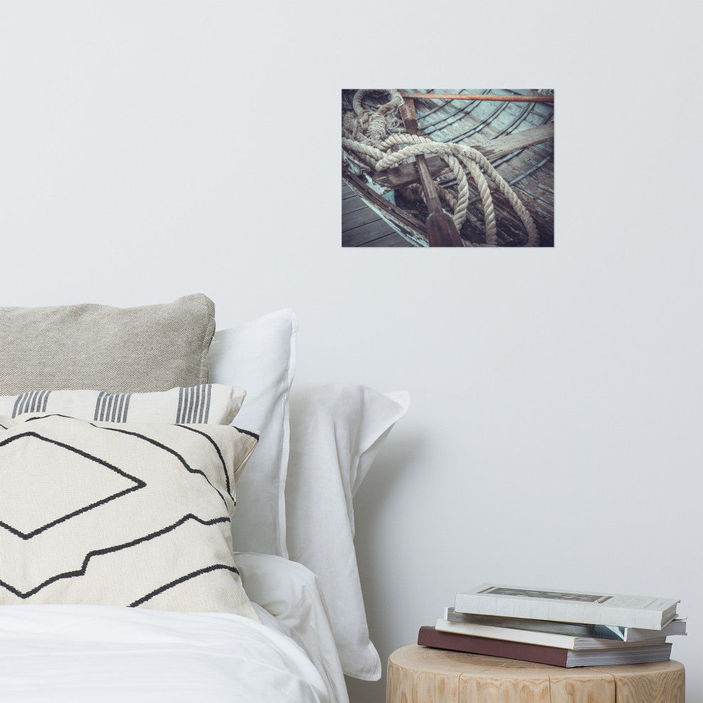 Vintage Boat Oars and Ropes Nautical Photo Loose Wall Art Prints, 12" X 16"