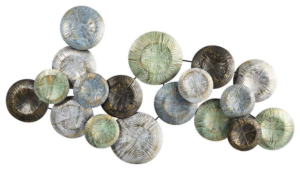 5' x 2.5' Embossed Metal Disc Wall Art Decor