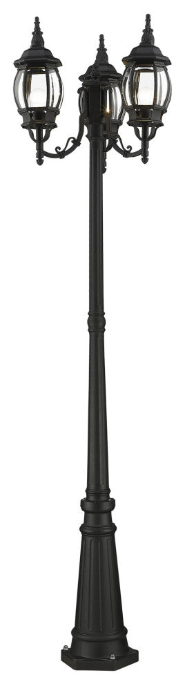 Textured Black Traditional, Colonial, French Historical, Outdoor Post Light