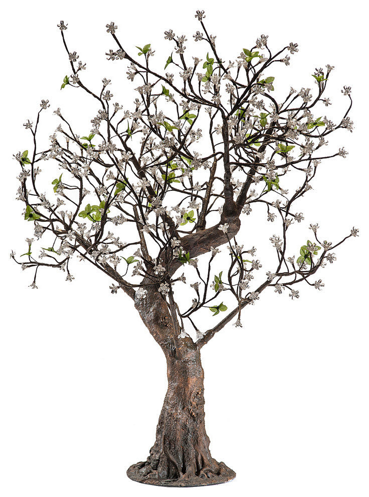 LED Green Cherry Blossom Tree, Warm White LED