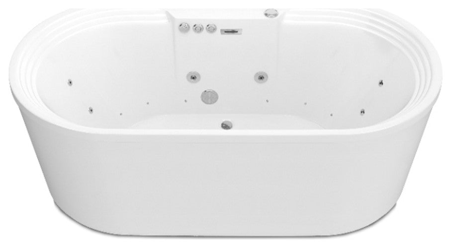Sofi 5.6' Center Drain Whirlpool and Air Bath Tub in White
