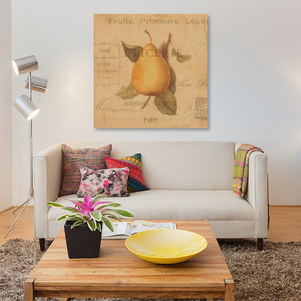 "Poire" by Deborah Devellier, Canvas Print, 18"x18"