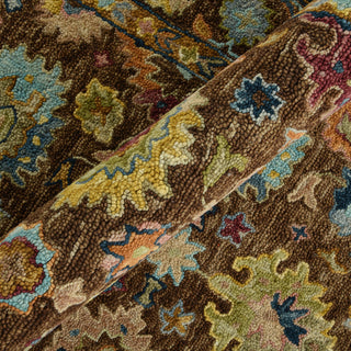 Jackson Traditional Brown Hand-Hooked Area Rug 5' x 7'6"