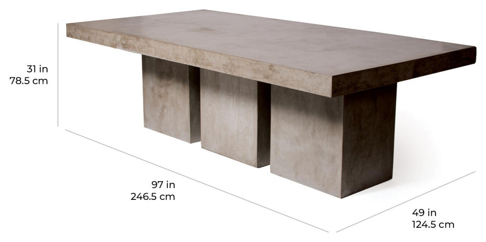 Tuscan Dining Table - Slate Grey Outdoor Dining Table