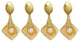 Classic Touch  Gold Stainless Steel Dessert Spoons With Stone Handle, Set of 4