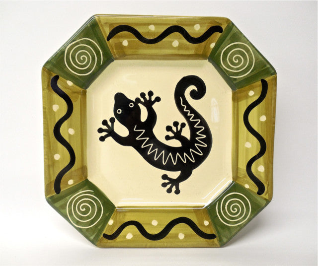 Deruta Ceramiche Sberna 8.5X8.5" Octagonal Salad or Dessert Plate with Gecko
