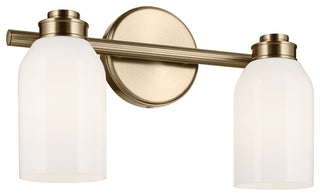 15" 2-Light Vanity Light With White Opal Glass