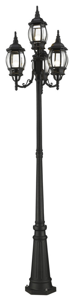 Textured Black Traditional, Colonial, French Historical, Outdoor Post Light