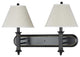 Hotel Wall Lamp with Rocker Switch, Dark Bronze Finish, Off White Shade