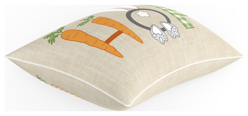 Outdoor/Indoor Easter Hop Natural Rectangular Throw Pillow