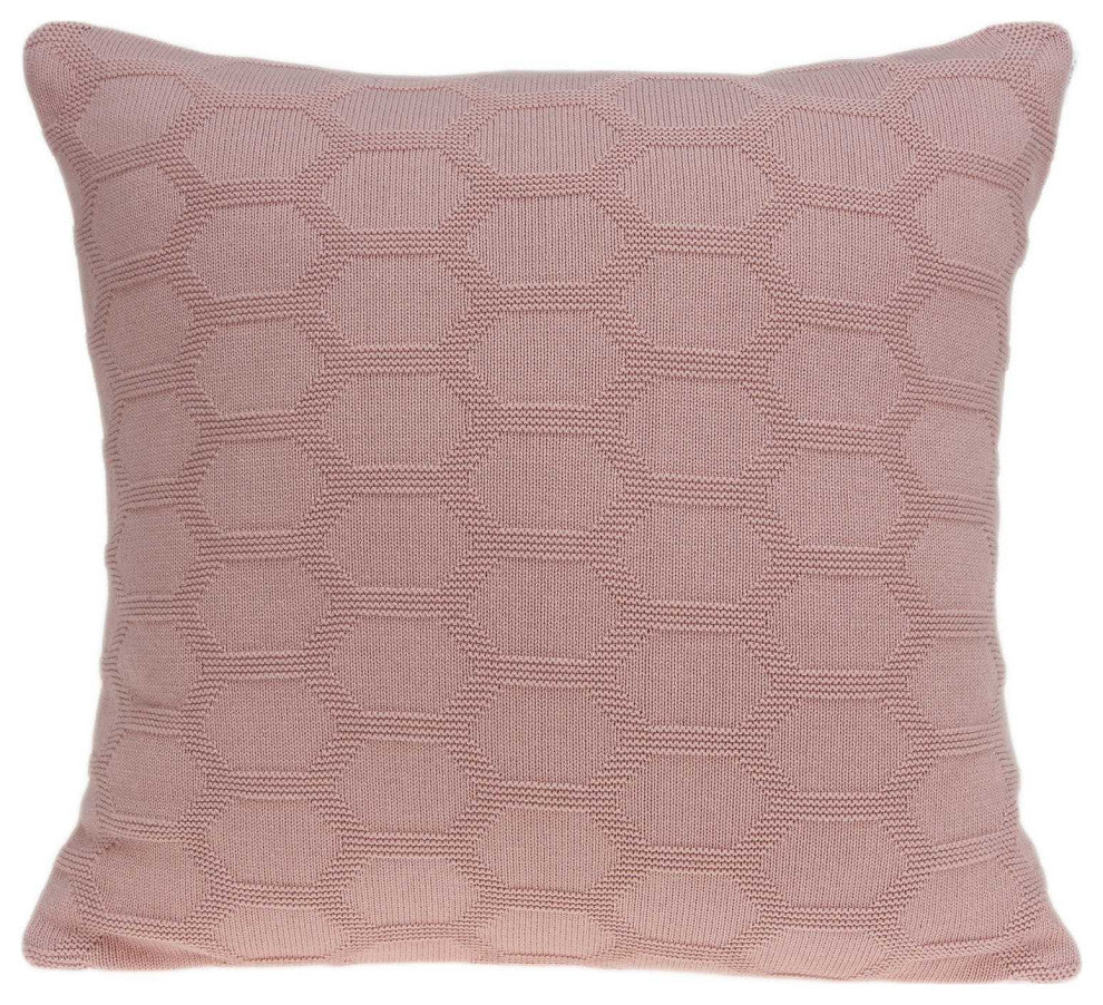 20" X 7" X 20" Transitional Pink Pillow Cover With Down Insert