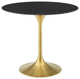 Lippa 36" Artificial Marble Dining Table, Gold Black