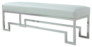 Laurence Bench, Silver and White, Polish Steel