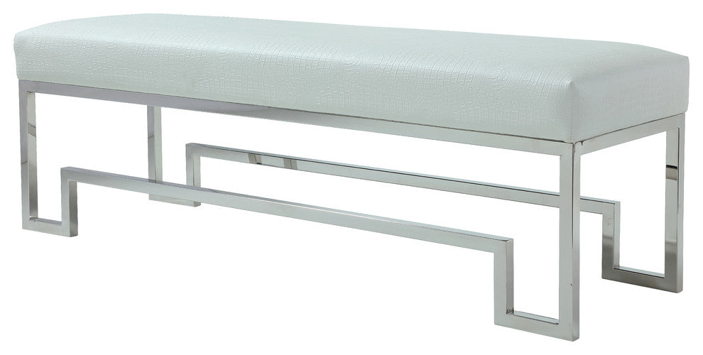 Laurence Bench, Silver and White, Polish Steel