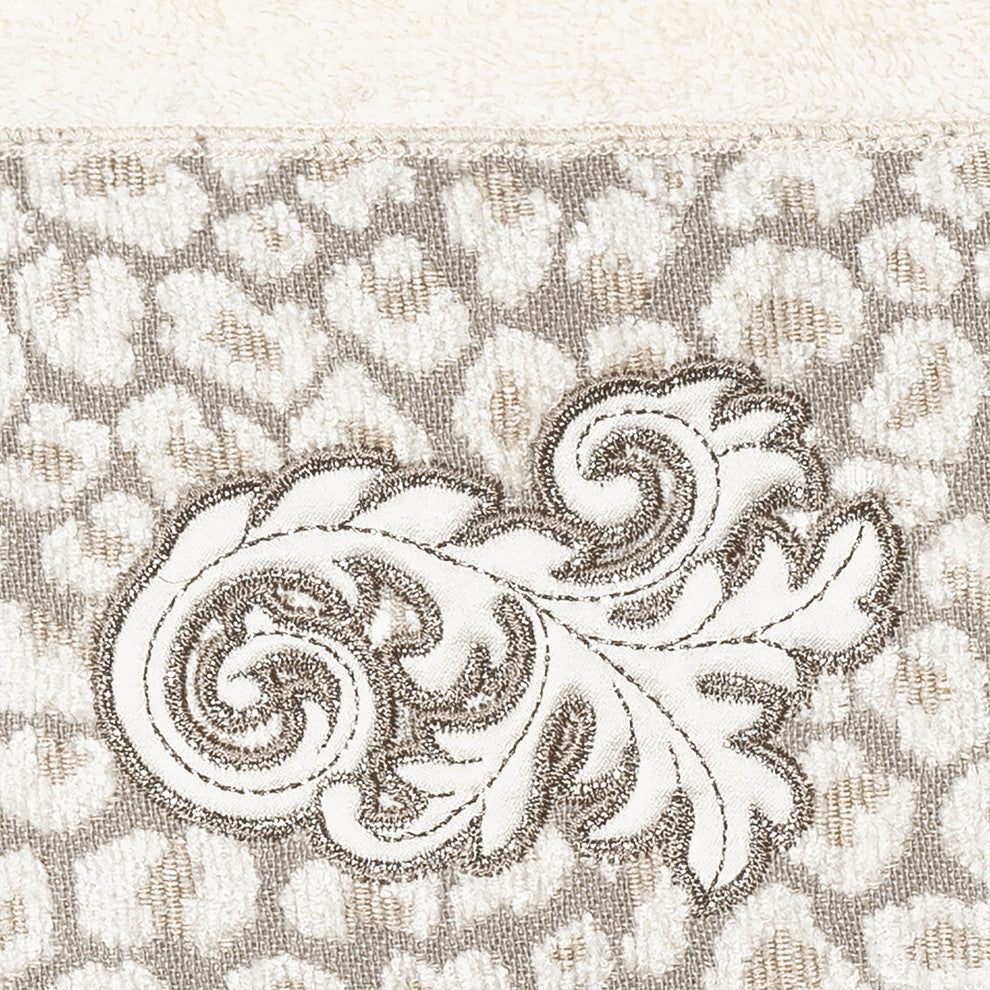 Linum Home Textiles Turkish Cotton April 3-Piece Embellished Towel Set, Cream