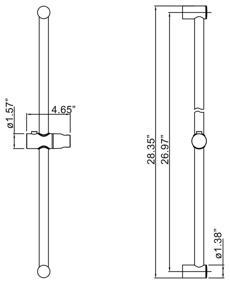 Multi Function Handheld Shower Head with Slide Bar Less Rough-in Valve