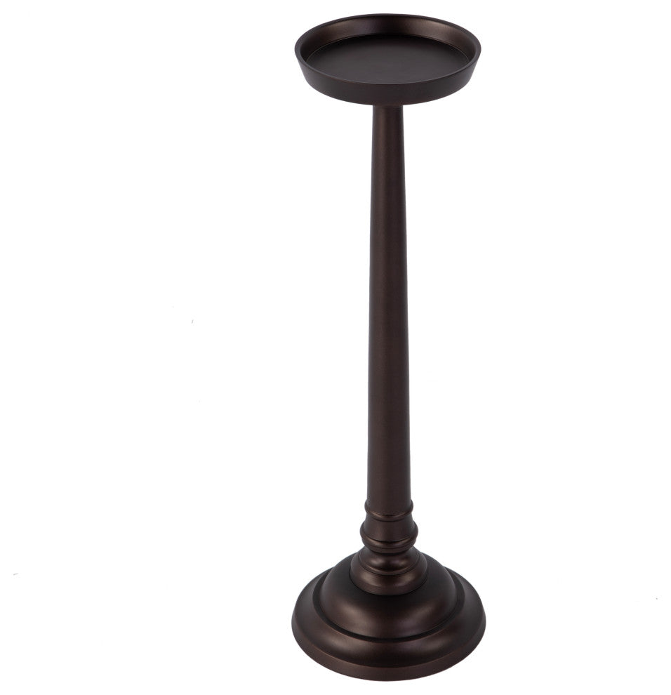 Tilly 7" W Round All Metal Pedestal Base End Table