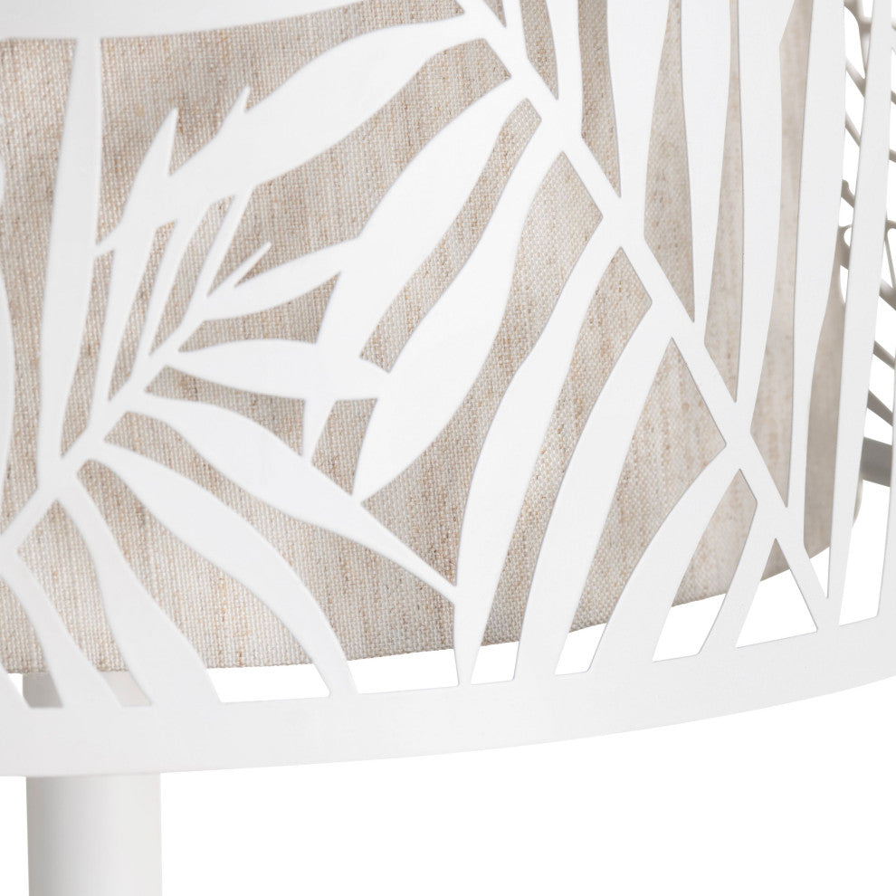 Palm Harbor 31" Table Lamp With Metal Tapered Drum Shade, White