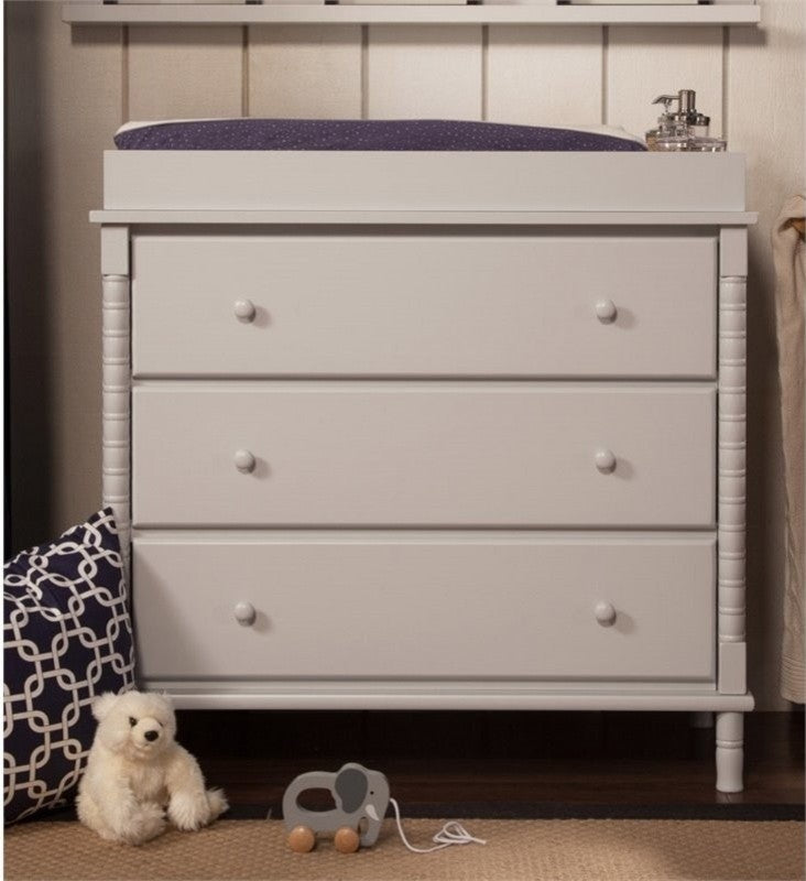 DaVinci Jenny Lind 3-Drawer Changer Dresser in Fog Grey Finish