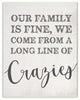 Stupell Industries Family Of Crazies Funny Wood Texture Word Design, 10 x 15