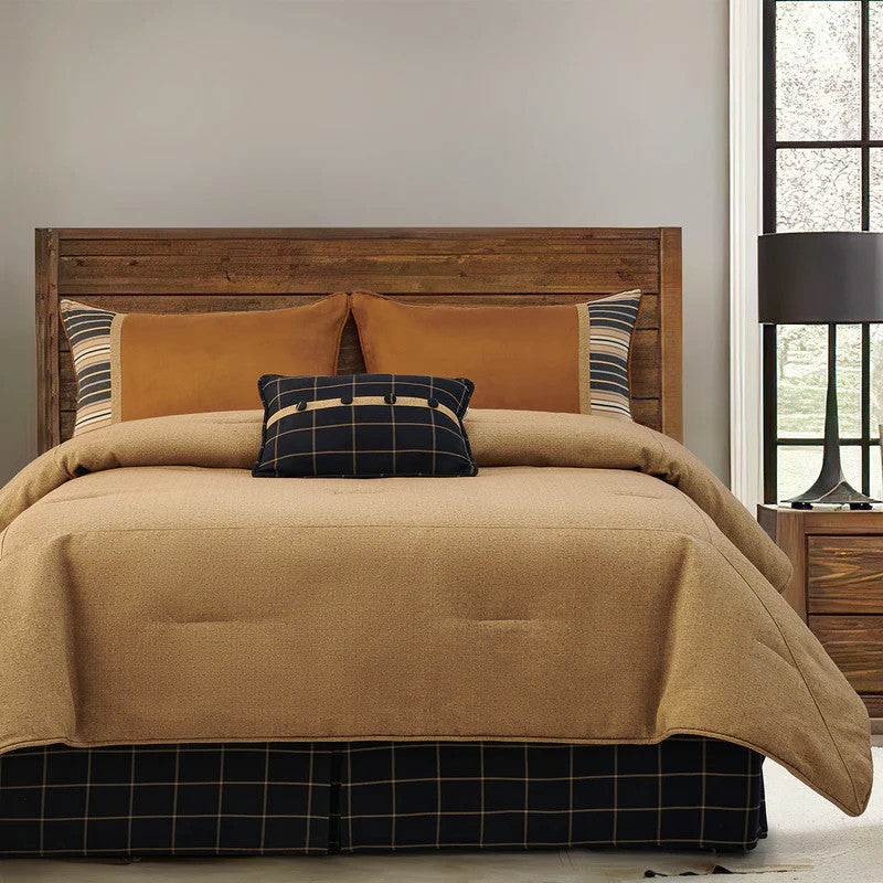 Ashbury Tan Bedding Set, Luxury Cabin Bedding, Queen