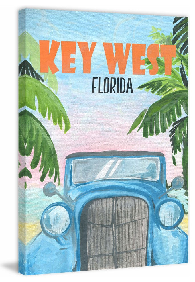 "Key West Poster" Painting Print on Wrapped Canvas, 20x30