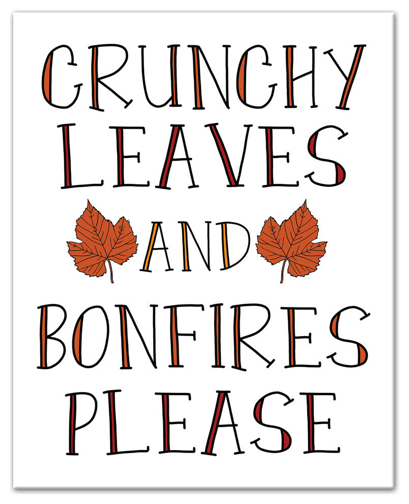 Crunchy Leaves and Bonfires Please 8x10 Canvas Wall Art
