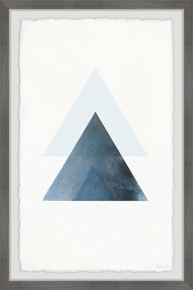 "Blue Triangle Magic" Framed Painting Print, 8"x12"
