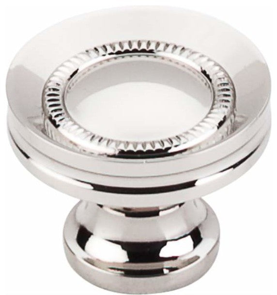 Button Faced Knob - Polished Nickel, TKM1325