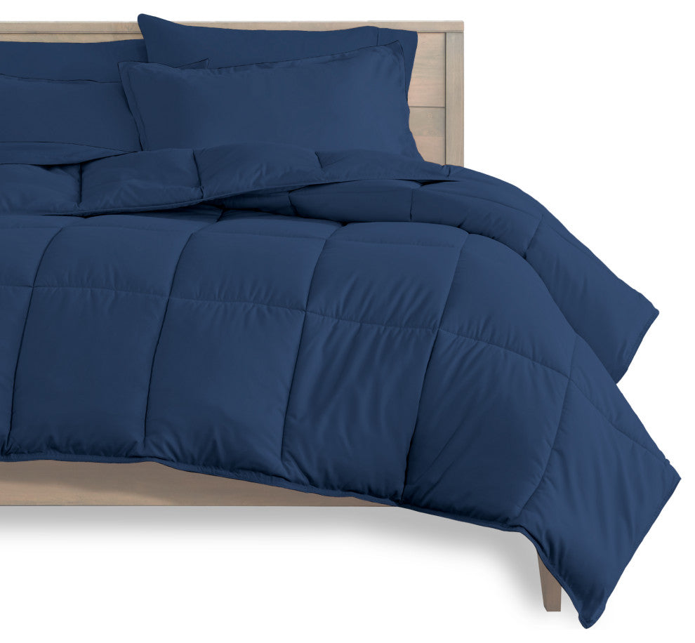 Bare Home 7-Piece Full & Full XL Bed-in-a-Bag, Dark Blue, Dark Blue, Full Xl