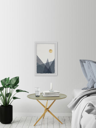 "Sun and Mountains" Framed Painting Print, 8"x12"