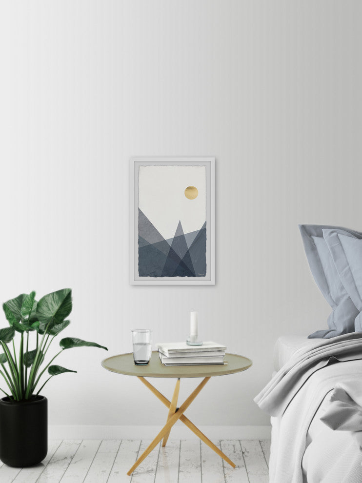 "Sun and Mountains" Framed Painting Print, 8"x12"