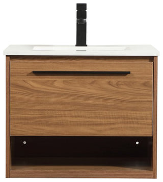 Rabi Single Bathroom Vanity, Walnut Brown, 24"