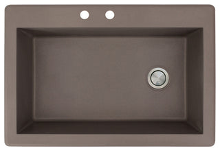 Radius 33" silQ Granite Single Bowl Kitchen Sink with 2 Holes in Espresso
